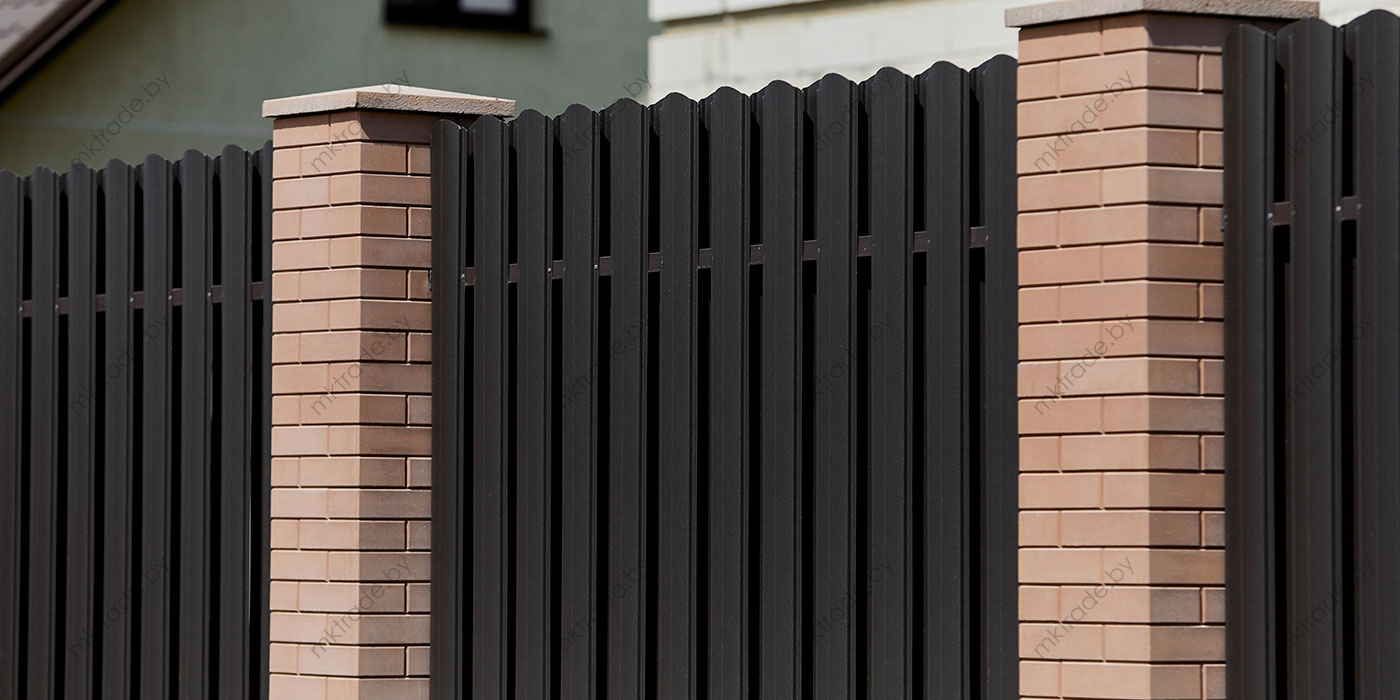 Штакетник металлический Европланка, 8019 МАТ