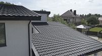 Металлочерепица НОРДО  ®, цвет RAL 9005 (чёрный) КВАРЦ