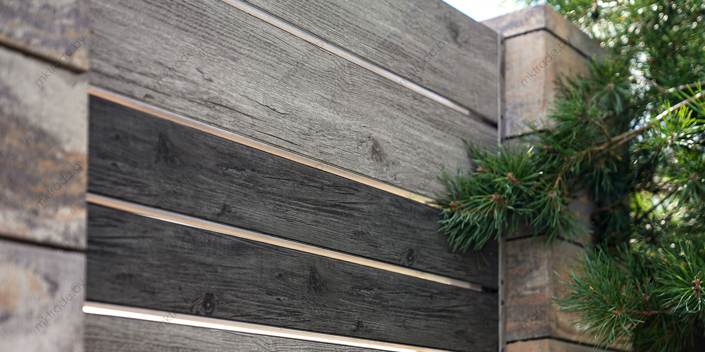 Забор Ранчо Classic 120 и 180 мм, Античный Дуб Светло-серый и Тёмно-серый