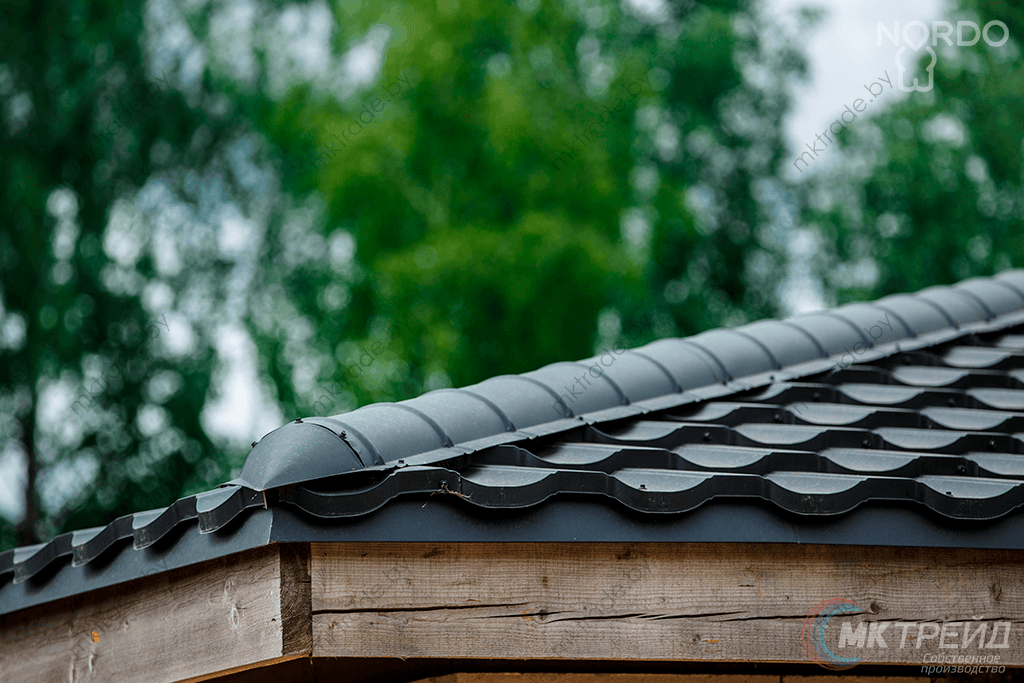 Металлочерепица НОРДО  ®, цвет 9005 (чёрный) МАТ