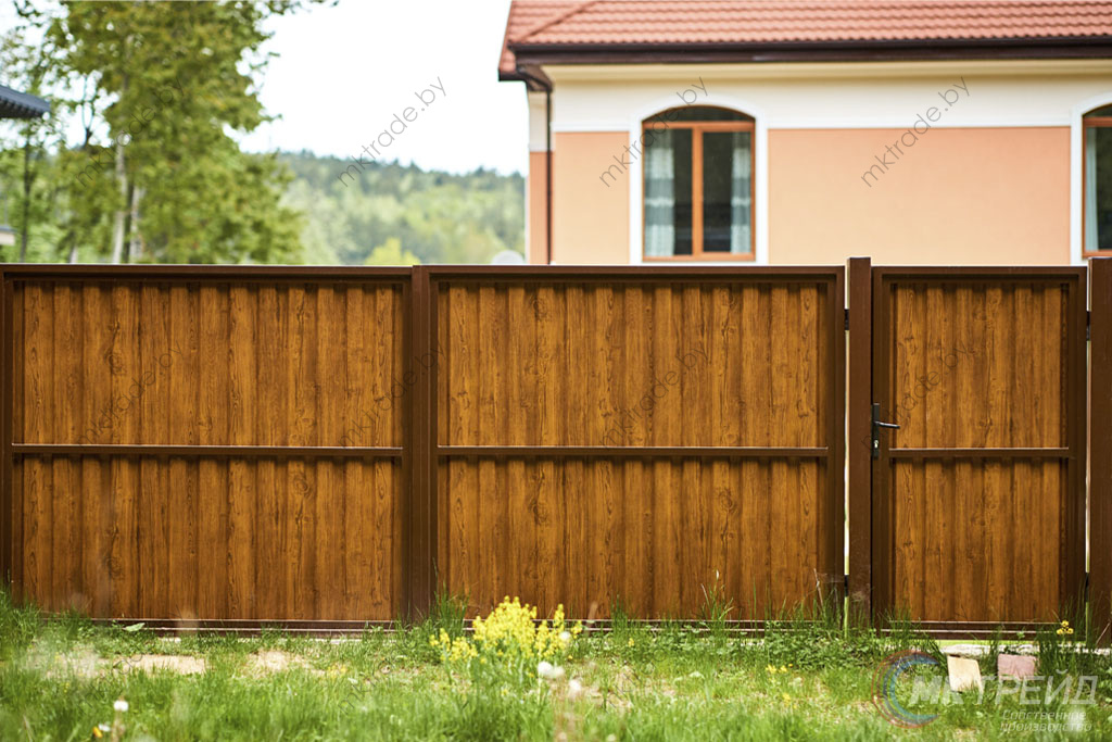 Профнастил МП20 «под дерево» Золотой Дуб двухсторонний