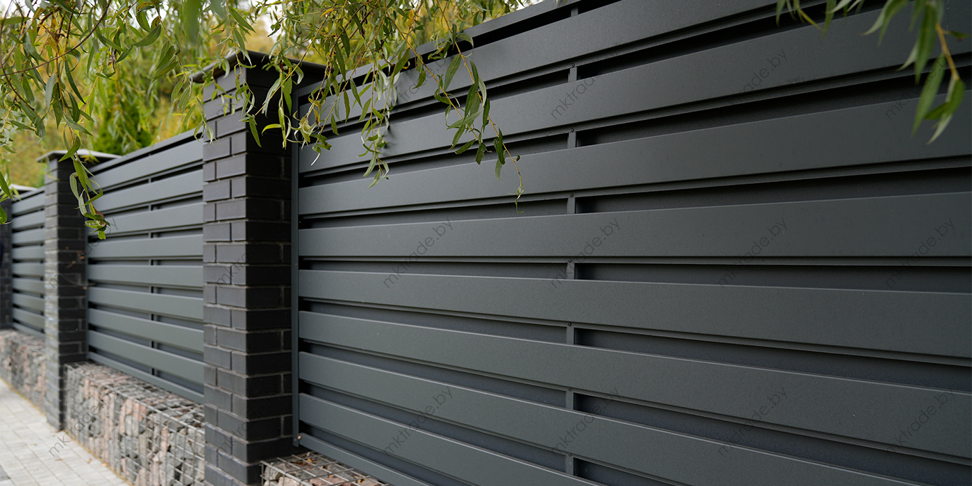 Забор Ранчо DUAL в матовом покрытии RAL 7016