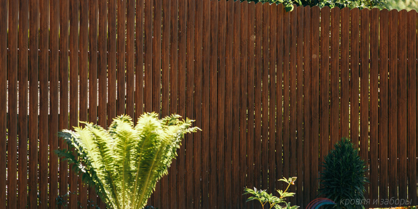 Штакетник металлический Европланка, Тёмное дерево