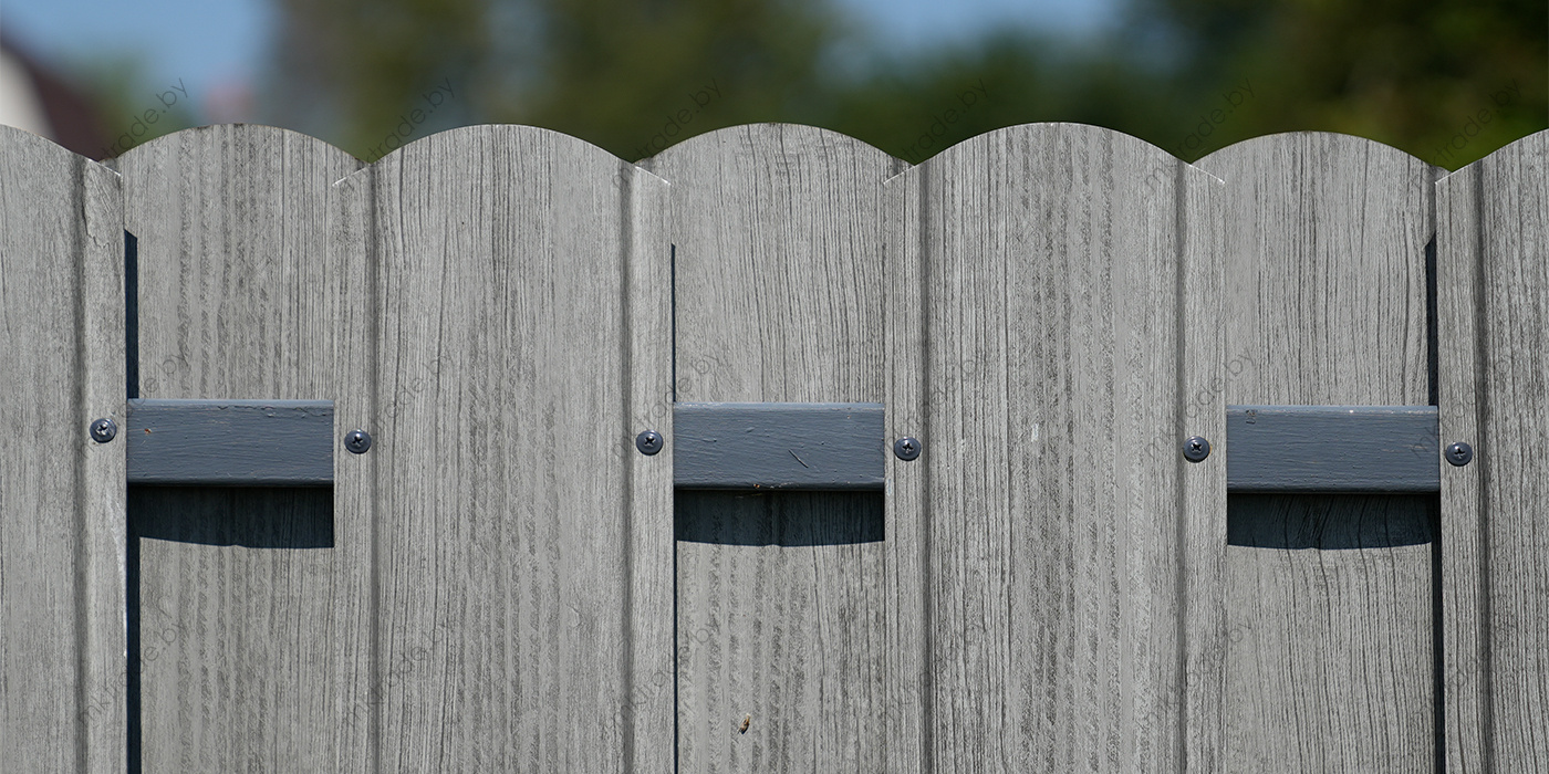 Забор из штакетника Европланка, цвет Античный светло-серый, покрытие PRINTRCH