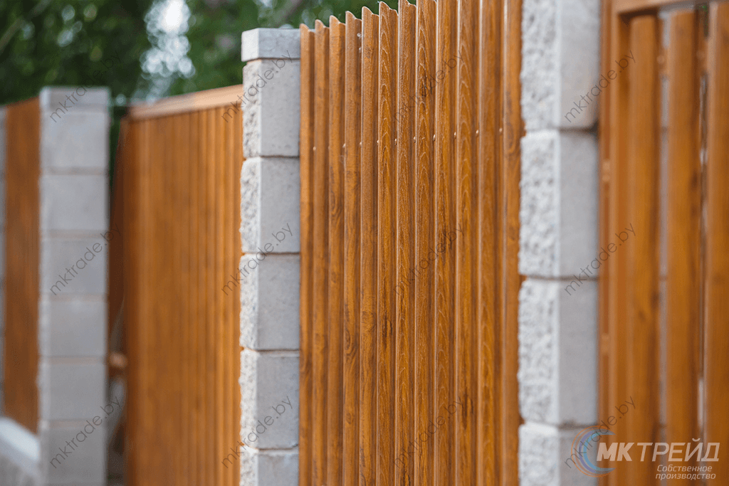 Штакетник металлический Европланка, Светлое дерево