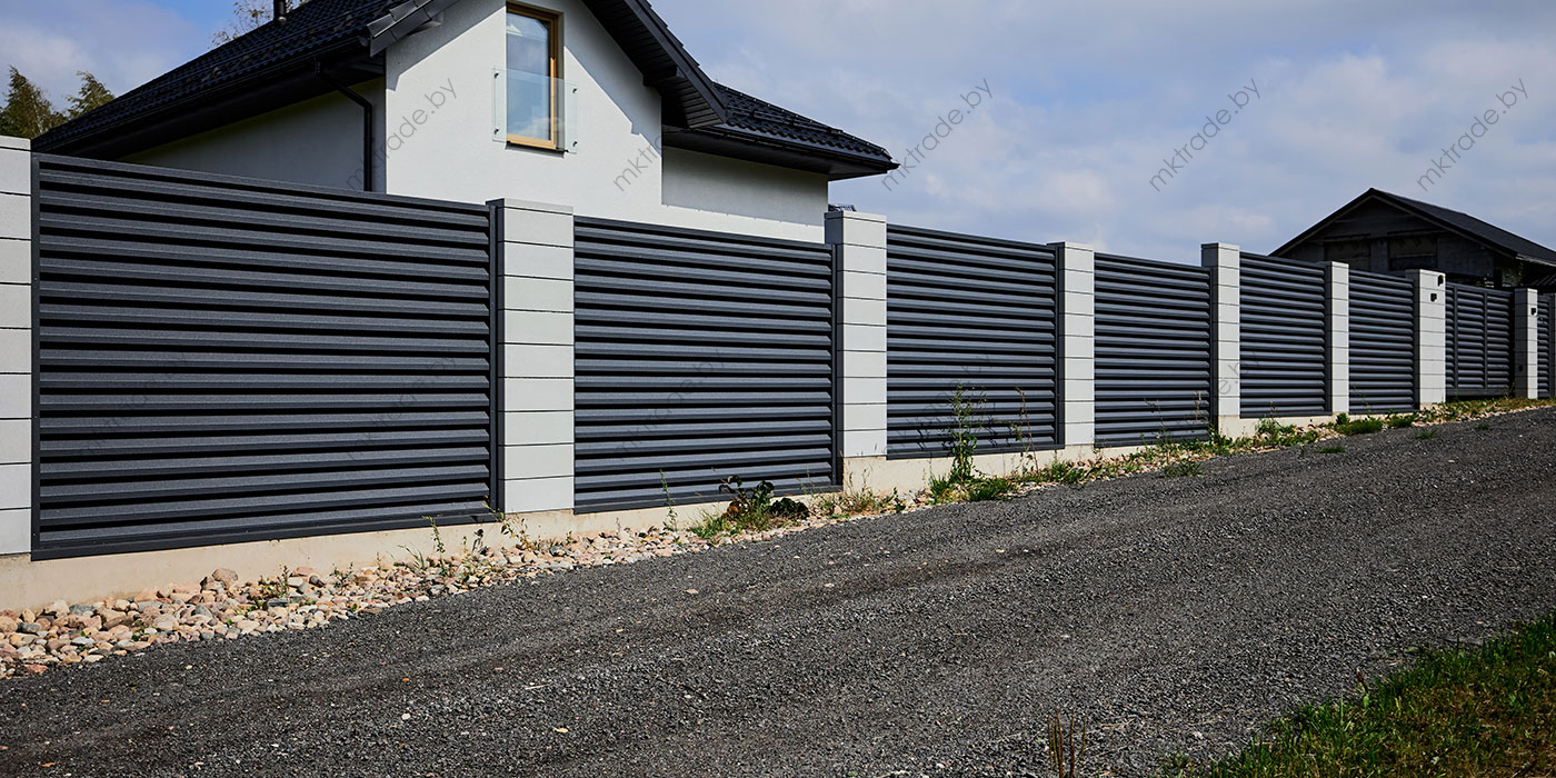 Забор-жалюзи Ultra, RAL 7024 МАТ