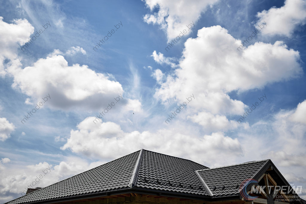 Металлочерепица НОРДО  ®, цвет RAL 9005 (чёрный) МАТ