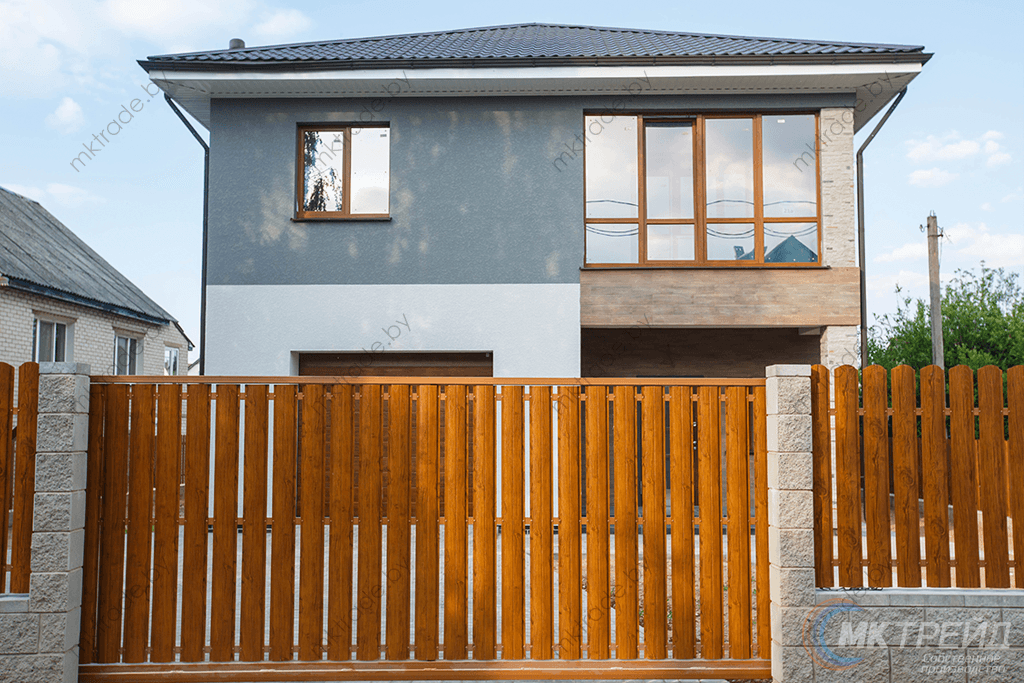 Штакетник металлический Европланка, Светлое дерево