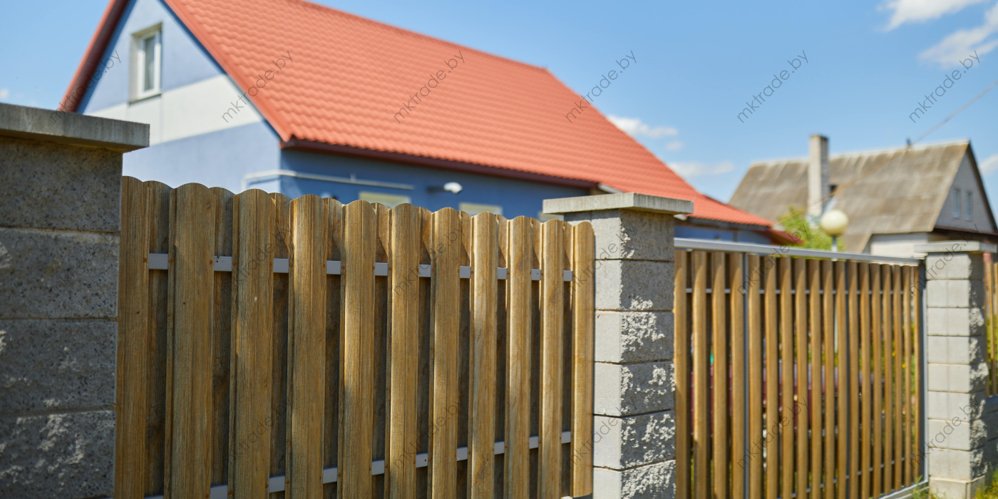 Штакетник металлический Европланка, Античный дуб золотой