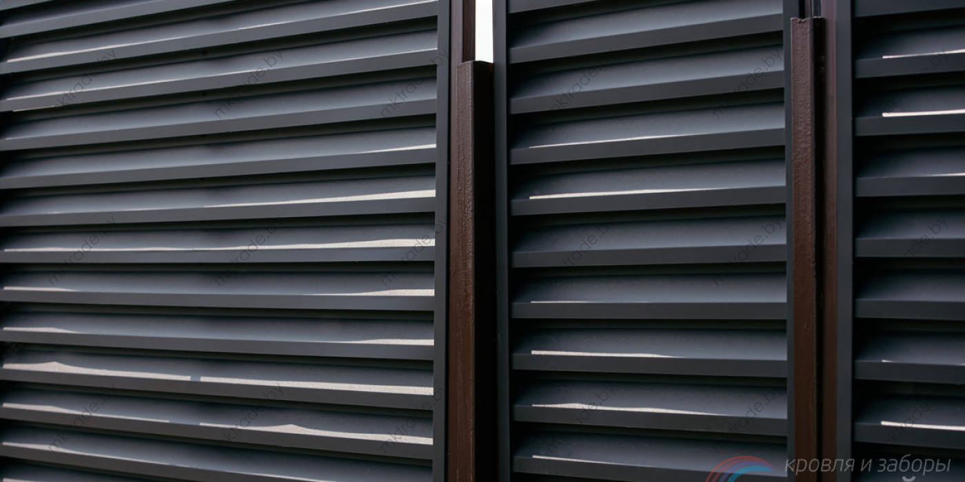 Забор-Жалюзи, цвет RAL 8019 МАТ