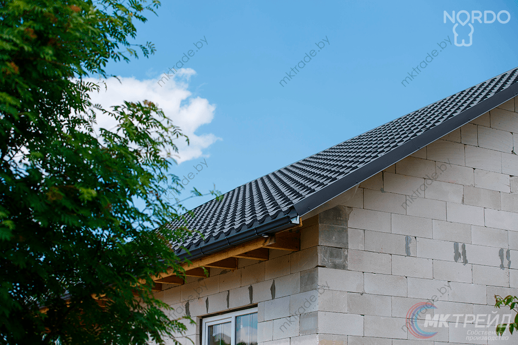 Металлочерепица НОРДО  ®, цвет 7024 (серый графит) МАТ, Arcelor