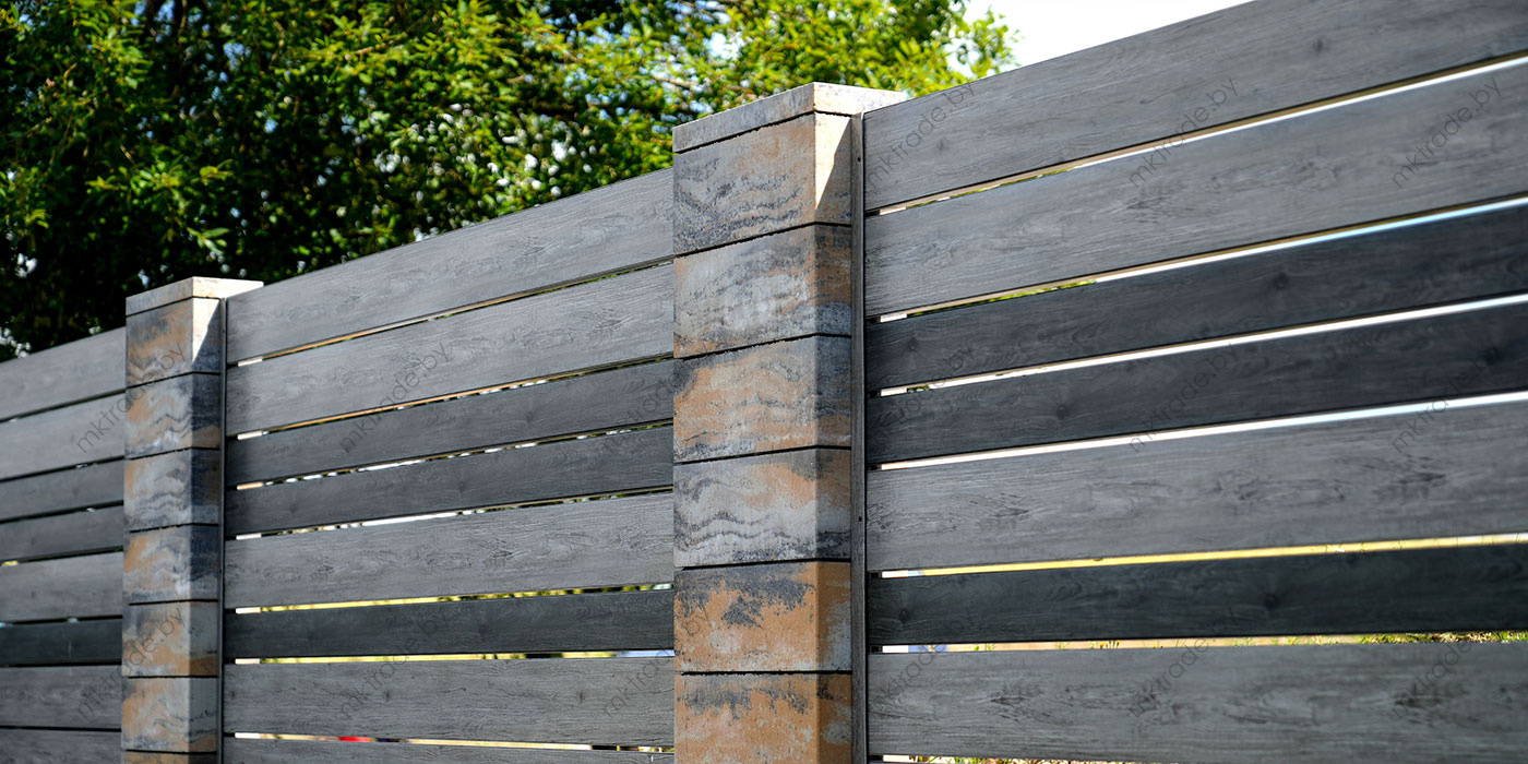 Забор Ранчо Classic 120 и 180 мм, Античный Дуб Светло-серый и Тёмно-серый