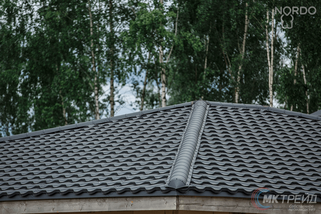 Металлочерепица НОРДО  ®, цвет 9005 (чёрный) МАТ