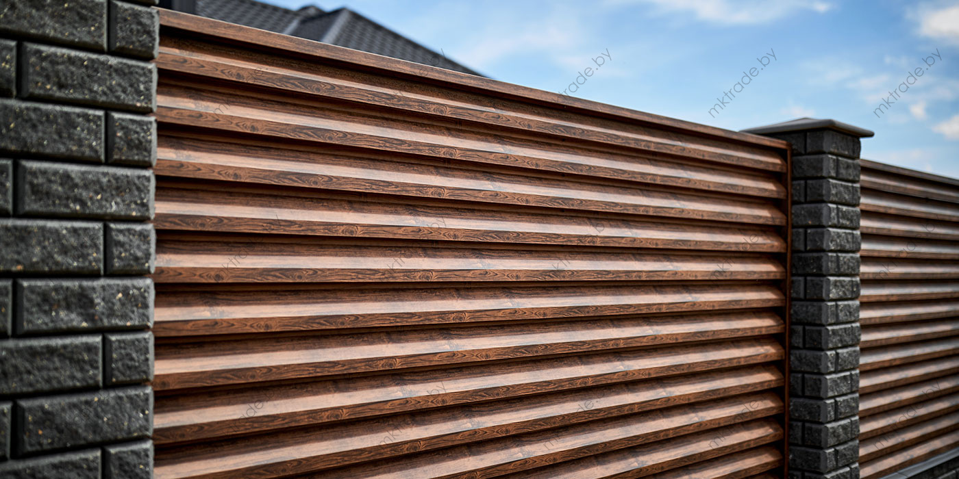 Забор-Жалюзи «под дерево» Тёмный Дуб