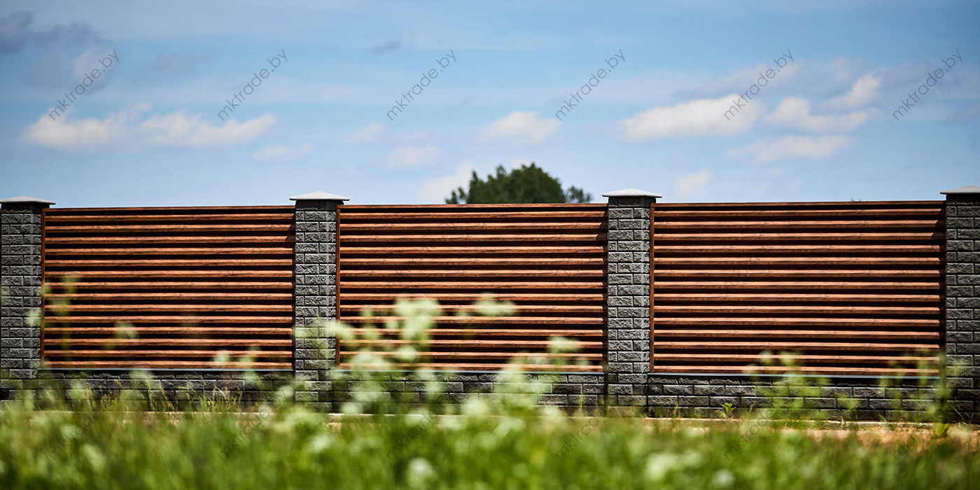 Забор-Жалюзи «под дерево» Тёмный Дуб