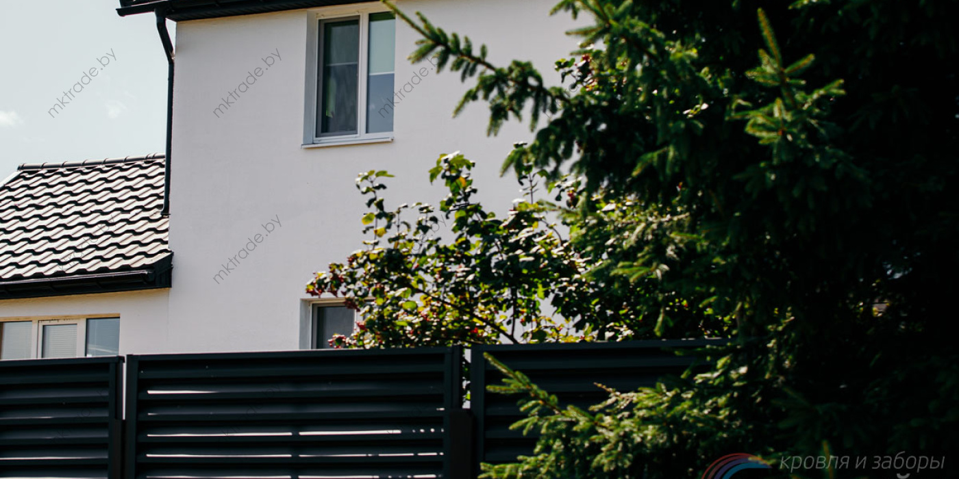 Забор-Жалюзи, цвет RAL 8019 МАТ