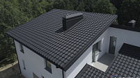Металлочерепица НОРДО  ®, цвет RAL 9005 (чёрный) КВАРЦ