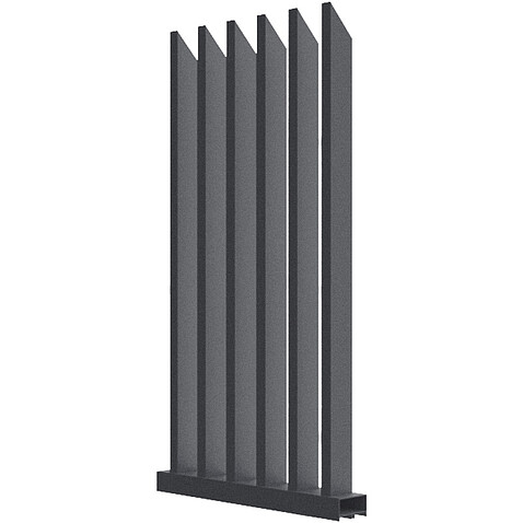 Забор Форпост AL, 100x40мм, зазор 100мм, срез 45°, RAL 7024 МУАР