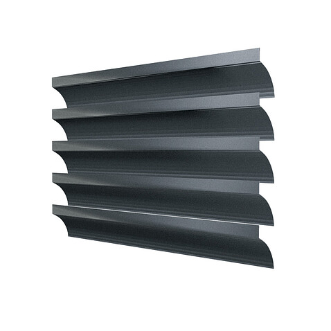 Забор-жалюзи ROUND (в разборе), МАТ, RAL7016