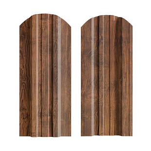 Штакетник Трапеция усил. ЭЛИТ, Темный дуб, двусторонний