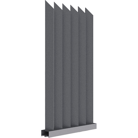 Забор Форпост AL, 100x40мм, зазор ≈59мм, срез 45°, поворот 45°, RAL 7024 МУАР