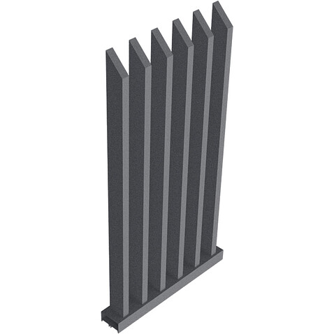 Забор Форпост AL, 100x40мм, зазор 100мм, срез 45°, RAL 7024 МУАР