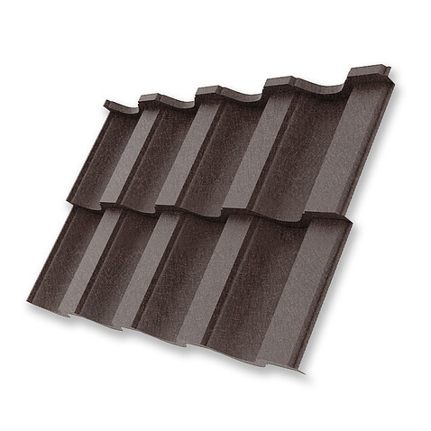 Металлочерепица НОРДО, КВАРЦ, RAL 8019, 0,5 мм, модуль