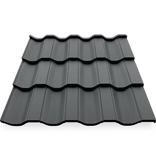 Металлочерепица НОРДО, A-Matt, RAL 7016, 0,5 мм, листовая