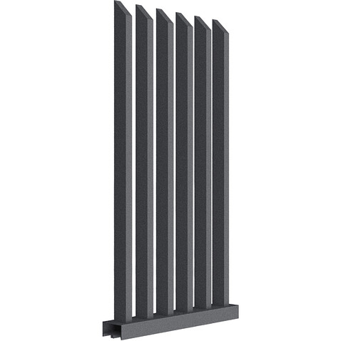 Забор Форпост AL, 80x40мм, зазор 100мм, срез 45°, RAL 7024 МУАР