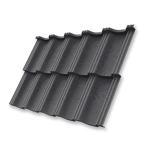 Металлочерепица ГЕРМАНО, КВАРЦ, RAL 7024, 0,5 мм, модуль