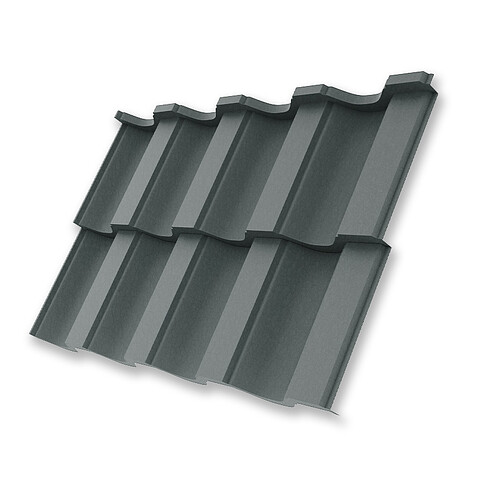 Металлочерепица НОРДО, PuralMatt, RAL 7016, 0,5 мм, модуль
