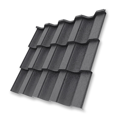 Металлочерепица НОРДО, КВАРЦ, RAL 7024, 0,5 мм, листовая