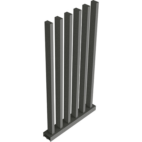 Забор Форпост AL, 80x40мм, зазор 100мм, срез 90°, RAL 9005 МУАР