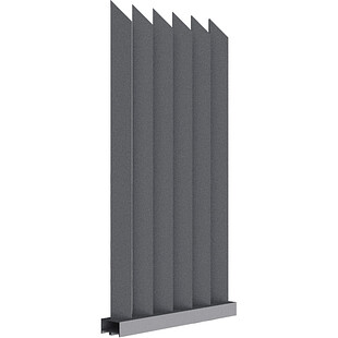 Забор Форпост AL, 100x40мм, зазор ≈59мм, срез 45°, поворот 45°, RAL 7024 МУАР