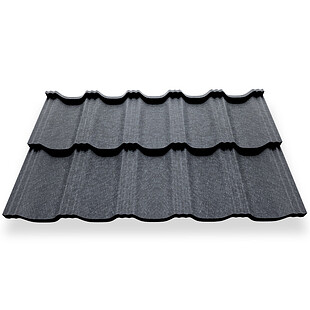 Металлочерепица ГЕРМАНО, КВАРЦ, RAL 7024, 0,5 мм, модуль