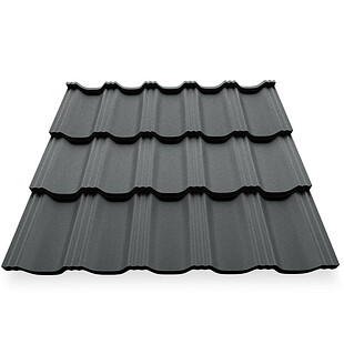 Металлочерепица ГЕРМАНО, RAL 7016, PuralMatt, 0,5мм, листовая