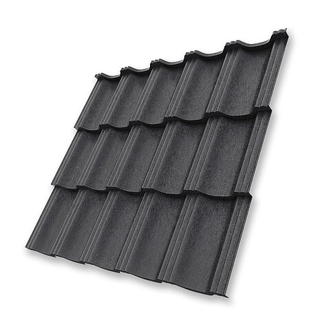 Металлочерепица ГЕРМАНО, КВАРЦ, RAL 7024, 0,5 мм, листовая