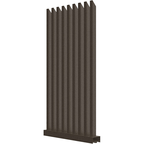 Забор Форпост AL, 60x40мм, зазор 50мм, срез 45°, RAL 8019 МУАР