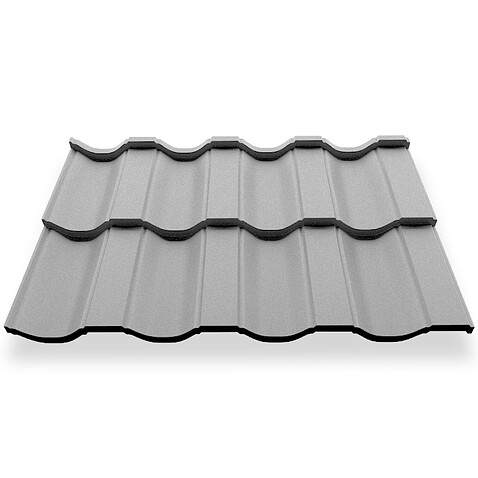 Металлочерепица НОРДО, ExtraMatt, RAL 7004, 0,5 мм, модуль
