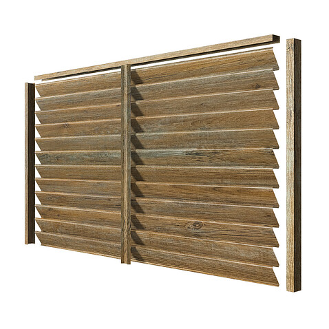 Забор-жалюзи ALFA (в разборе), PRINTECH, Античный дуб золотой