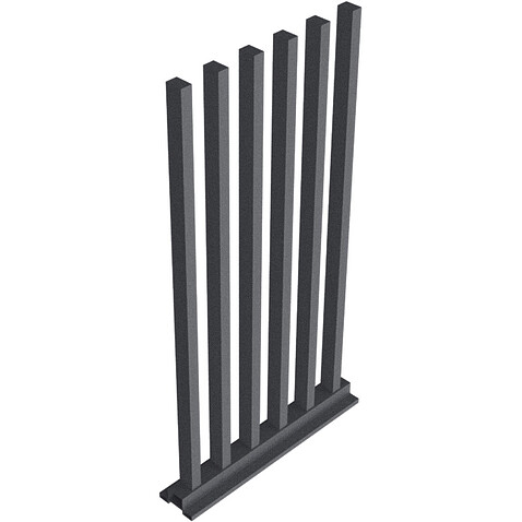 Забор Форпост AL, 60x40мм, зазор 100мм, срез 90°, RAL 7024 МУАР