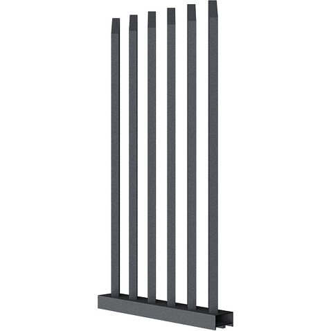 Забор Форпост AL, 100x40мм, зазор ≈59мм, срез 45°, поворот 45°, RAL 7024 МУАР