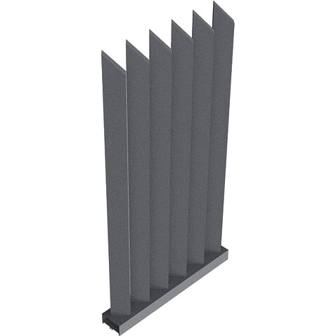 Забор Форпост AL, 100x40мм, зазор ≈59мм, срез 45°, поворот 45°, RAL 7024 МУАР