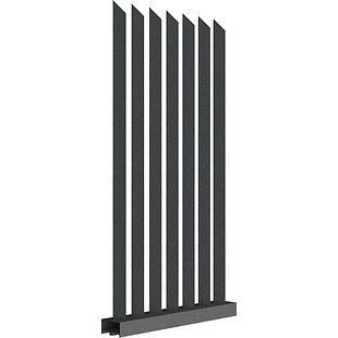 Забор Форпост AL, 60x40 мм, зазор ≈45мм, срез 45°, поворот 45° RAL 7016 МУАР