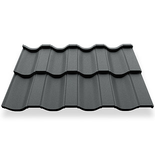 Металлочерепица НОРДО, МАТ, RAL 7016, 0,45 мм, модуль