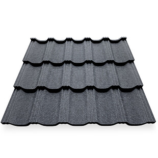 Металлочерепица ГЕРМАНО, КВАРЦ, RAL 7024, 0,5 мм, листовая