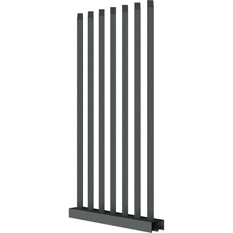 Забор Форпост AL, 60x40 мм, зазор ≈45мм, срез 45°, поворот 45° RAL 7016 МУАР