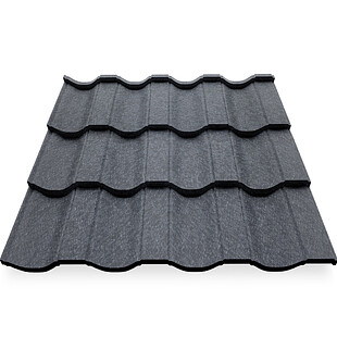 Металлочерепица НОРДО, КВАРЦ, RAL 7024, 0,5 мм, листовая