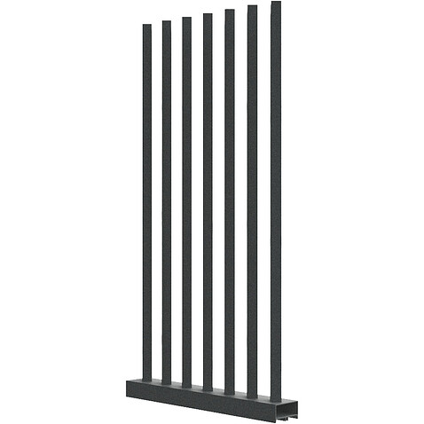 Забор Форпост AL, 60x40 мм, зазор ≈45мм, срез 45°, поворот 45° RAL 7016 МУАР