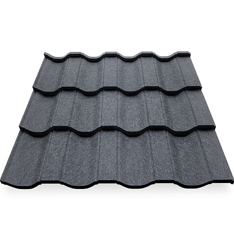 Металлочерепица НОРДО, КВАРЦ, RAL 7024, 0,5 мм, листовая